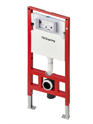 TECE K955101WCR Инсталляция TECEspring в комплекте с хромированной пластиковой панелью (кнопкой) смыва TECEspring R и унитазом TECEspring R