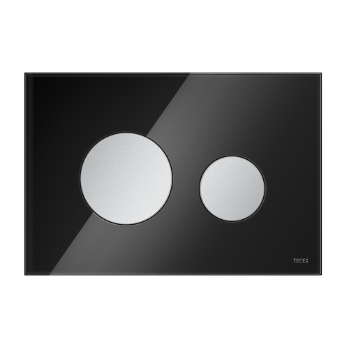Стеклянная панель (кнопка) смыва для унитаза TECEloop, стекло черное, клавиши хром матовый, 9240655