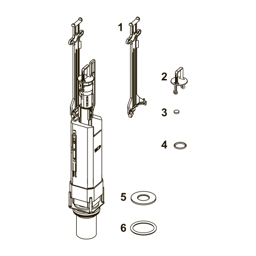 Запасные части для арт. 9820224 - клапан смыва A3 для бачка 8 см