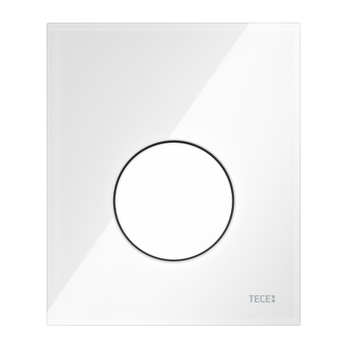 Стеклянная панель (кнопка) смыва для писсуара TECEloop, стекло белое, клавиша белая, 9242650
