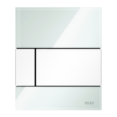 Стеклянная панель смыва для писсуара TECEsquare, стекло мятный зеленый, клавиши белые