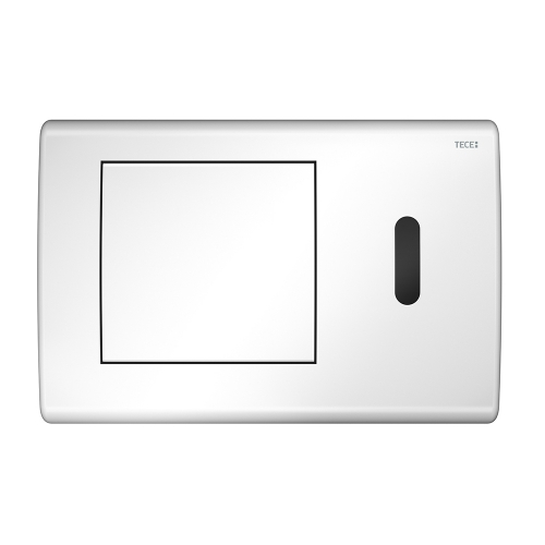 Металлическая панель (кнопка) смыва для унитаза TECEplanus с ИК-сенсором, батарея 6 В, белая глянцевая, 9240361