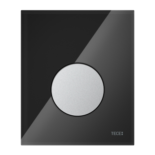 Стеклянная панель (кнопка) смыва для писсуара TECEloop, стекло черное, клавиша хром глянцевый, 9242656