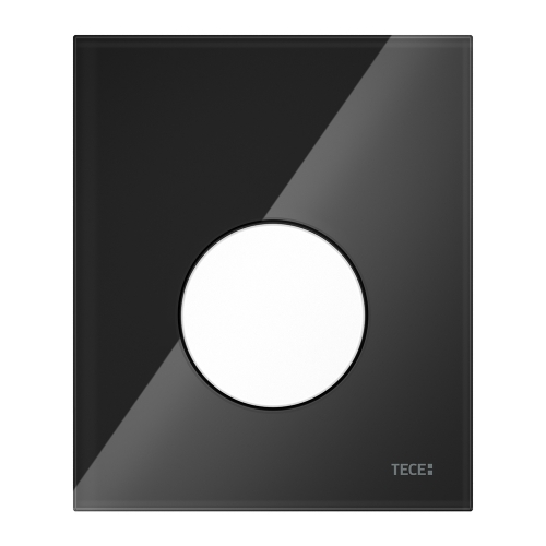 Стеклянная панель (кнопка) смыва для писсуара TECEloop, стекло черное, клавиша белая, 9242654