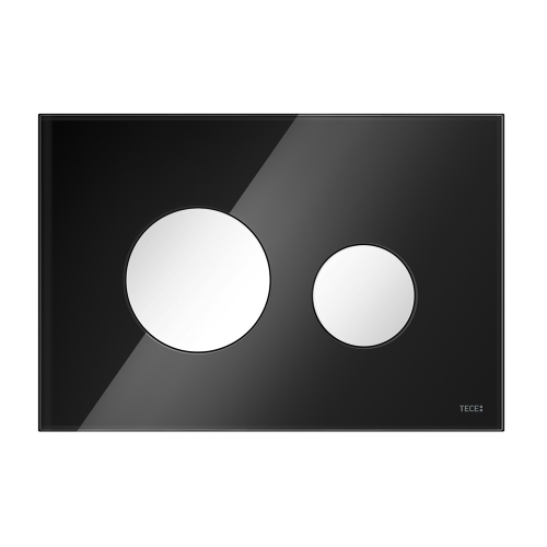 Стеклянная панель (кнопка) смыва для унитаза TECEloop,  стекло черное, клавиши белые, 9240654