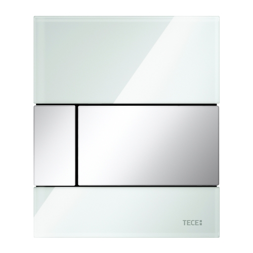 Стеклянная панель (кнопка) смыва для писсуара TECEsquare, стекло мятный зеленый, клавиши хром глянцевый, 9242805