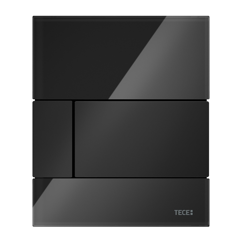 Стеклянная панель смыва для писсуара TECEsquare, стекло черное, клавиши черные