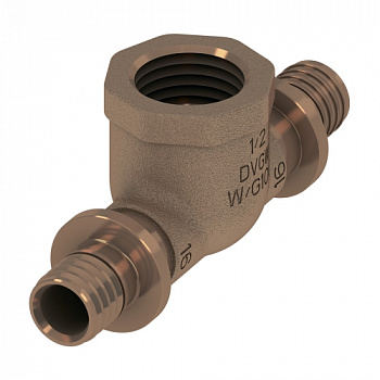 ТЕСЕ 709801 Тройник TECEflex 16 x Rp 1/2" x 16, с внутренней резьбой, бронза