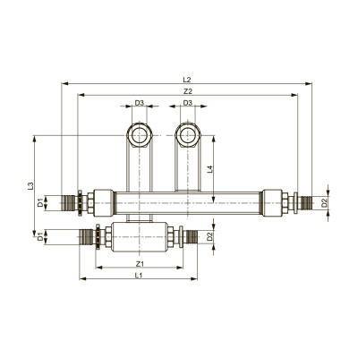ТЕСЕ 730135 Монтажный набор TECEflex для подключения радиаторов к плинтусной разводке Заглушка x16x15 мм, Cu