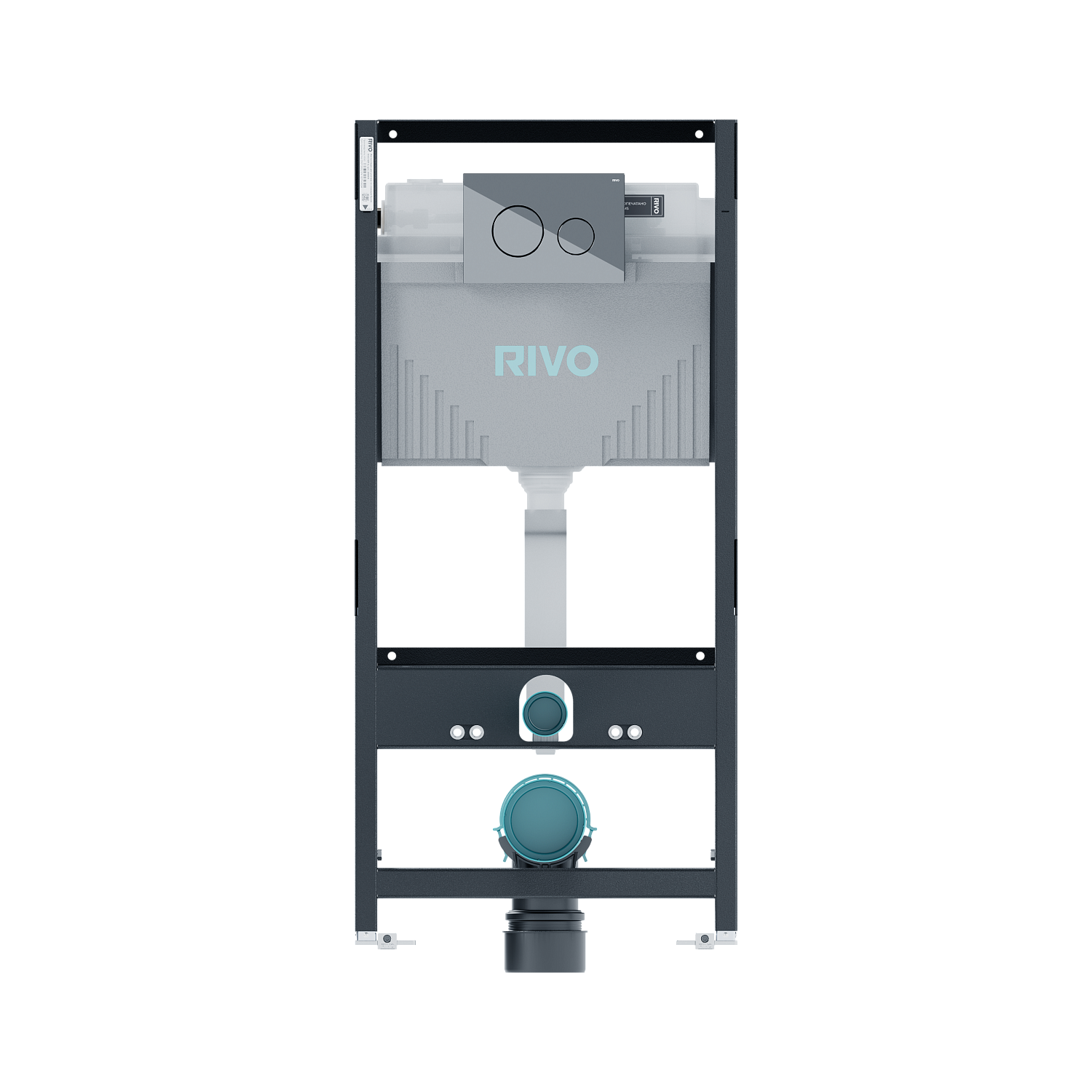 Комплект: Инсталляция для унитаза со сливным баком RIVO Set A + Панель смыва RIVO Touch Neo Хром глянцевый