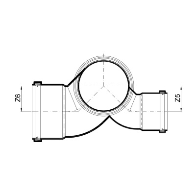 Крестовина со смещенными осями, серия NG 87,5°/180°