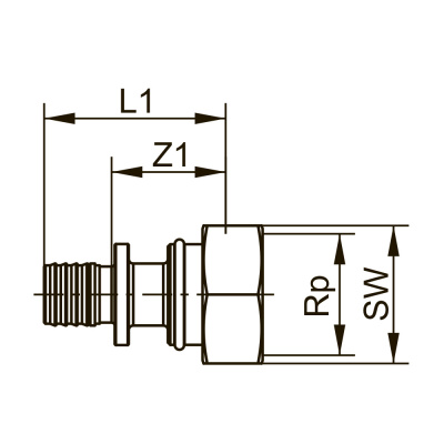 Соединение прямое TECEspring AX с внутренней резьбой
