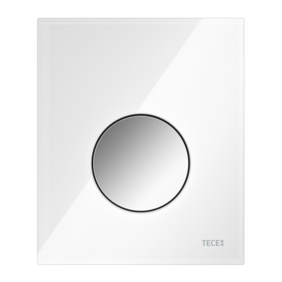 Стеклянная панель (кнопка) смыва для писсуара TECEloop, стекло белое, клавиша хром глянцевый, 9242660