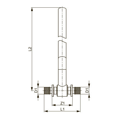 ТЕСЕ 715016 Монтажная трубка TECEflex для подключения радиаторов проходная, 16x15 мм Cu, медная никелированная
