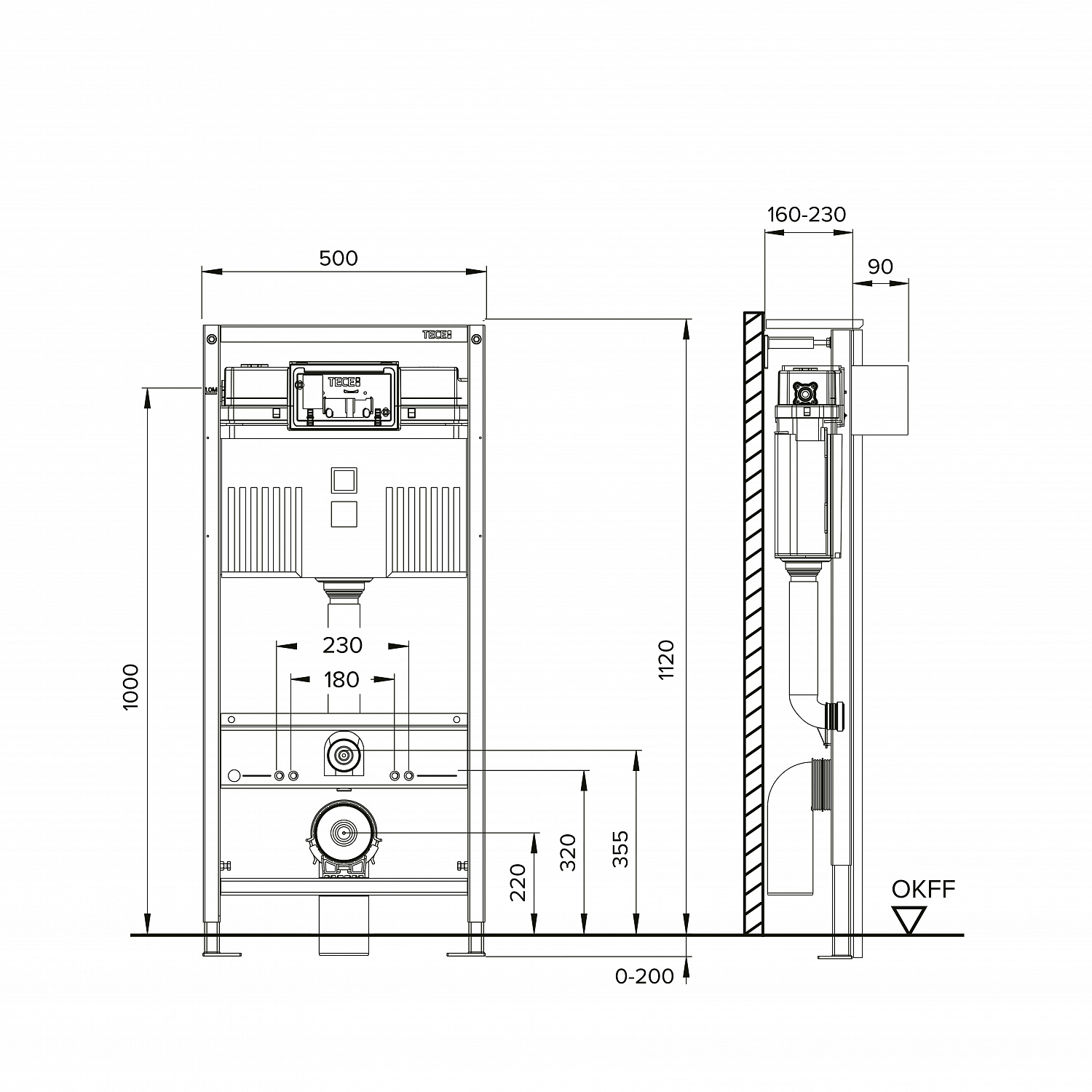 Комплект TECEbase 3.0 с панелью смыва TECEloop, хром глянцевый