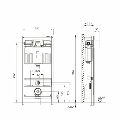 Комплект TECEbase 3.0 с панелью смыва TECEloop, хром глянцевый