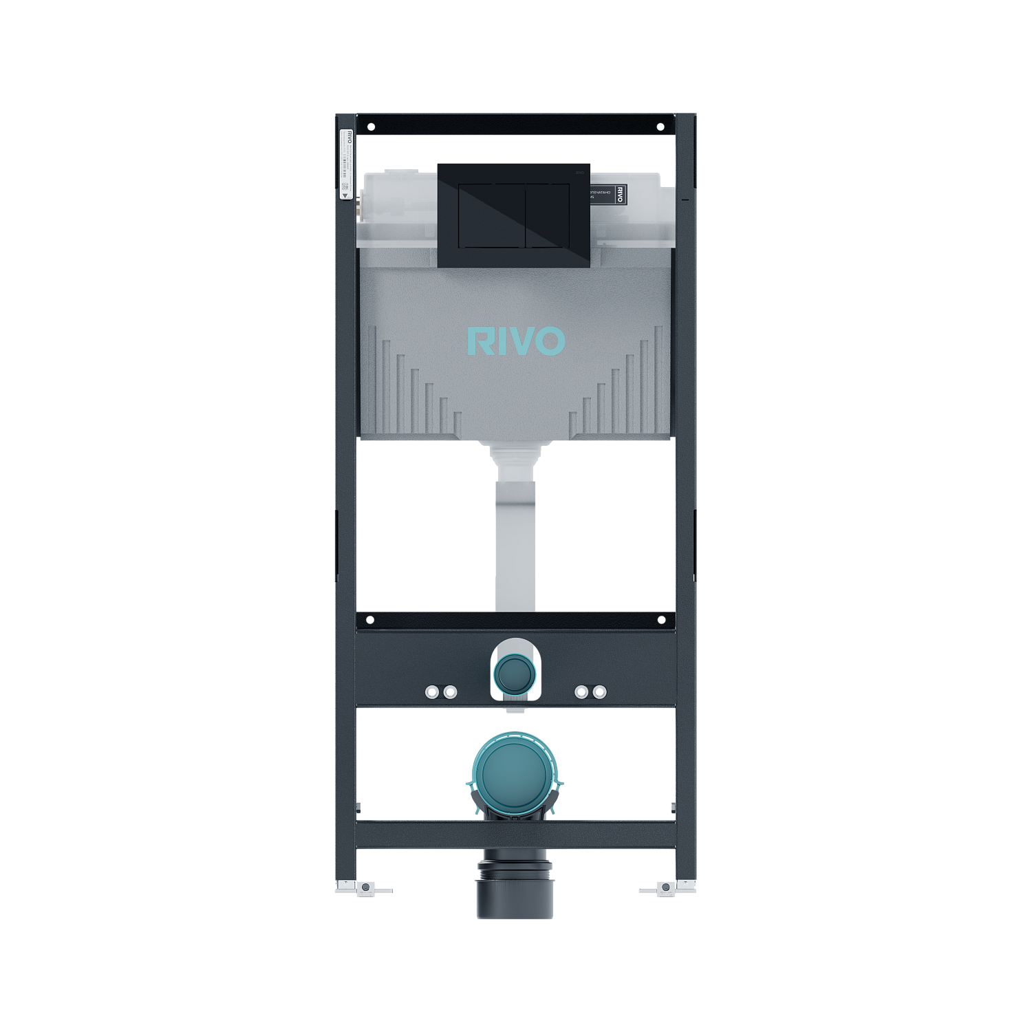 Комплект: Инсталляция для унитаза со сливным баком RIVO Set A + Панель смыва RIVO Touch Line Черный глянцевый