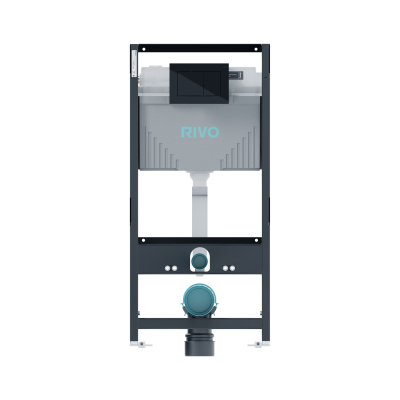Комплект: Инсталляция для унитаза со сливным баком RIVO Set A + Панель смыва RIVO Touch Line Черный глянцевый