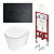TECE K401115WCK Инсталляция TECEspring в комплекте с черной матовой пластиковой панелью (кнопкой) смыва TECEspring LT и компакт-унитазом TECEspring K