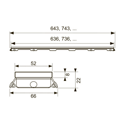 Стеклянная панель TECEdrainline для душевого канала, прямая, стекло белое, 1500 мм, 601591