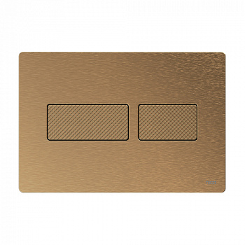 TECE 9240436 Стальная панель (кнопка) смыва для унитаза TECEsolid с текстурированной поверхностью для системы двойного смыва, латунь с текстурой ромбы