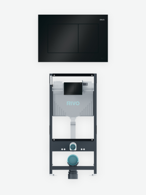 Комплект: Инсталляция для унитаза со сливным баком RIVO Set A + Панель смыва RIVO Touch Line Черный глянцевый