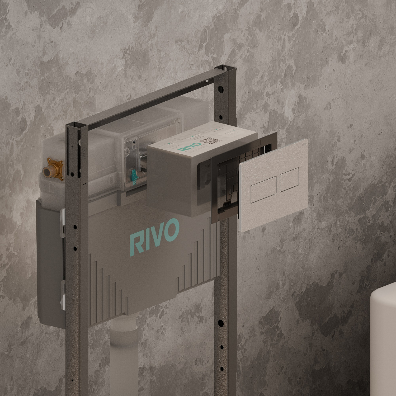 Панель смыва RIVO Touch lux Сатинированная сталь (SATIN PVD)