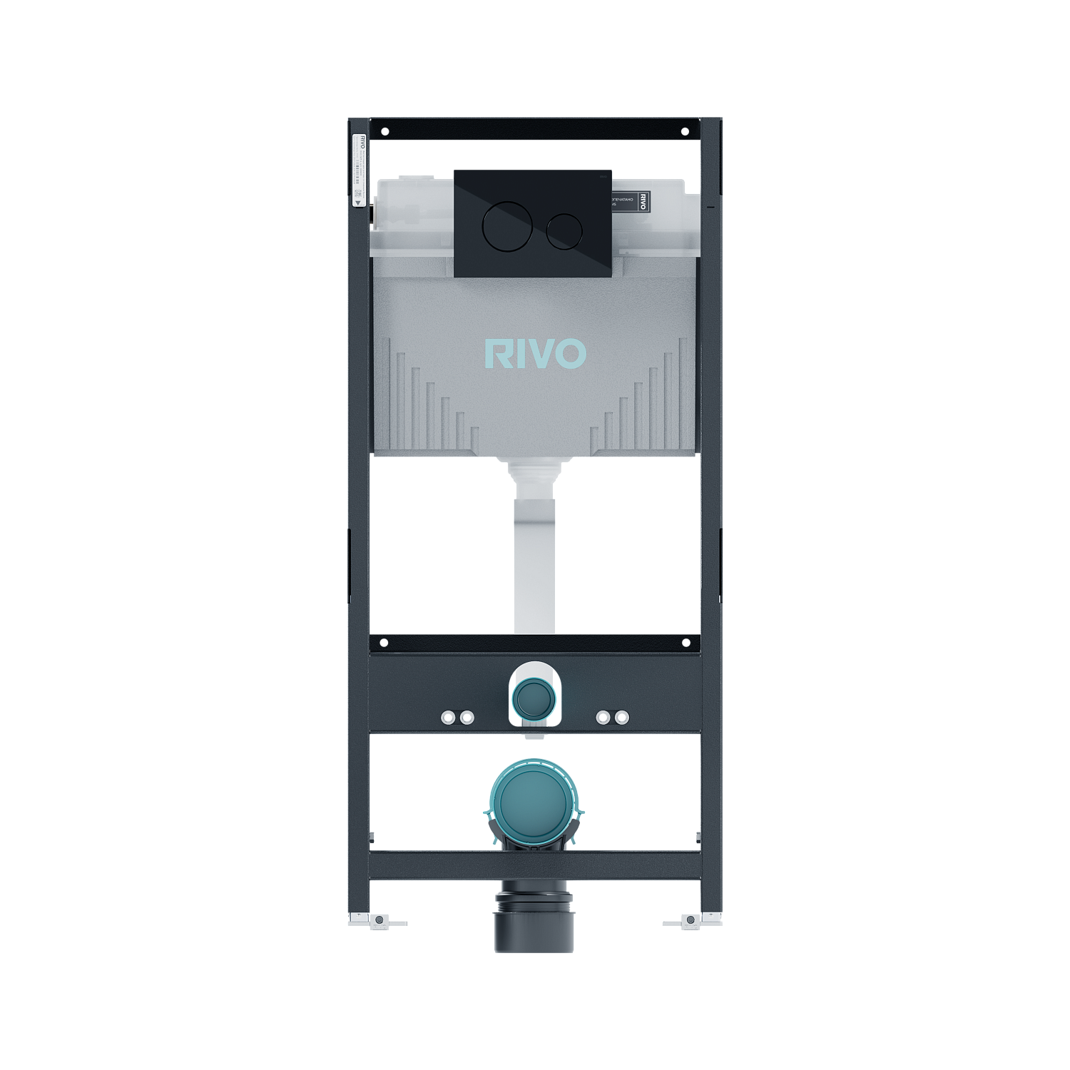 Комплект: Инсталляция для унитаза со сливным баком RIVO Set A + Панель смыва RIVO Touch Neo Черный глянцевый