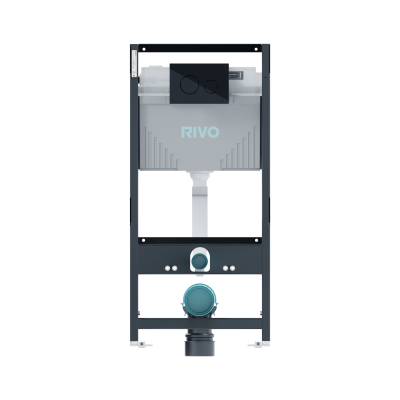 Комплект: Инсталляция для унитаза со сливным баком RIVO Set A + Панель смыва RIVO Touch Neo Черный глянцевый