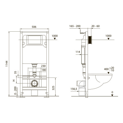 TECE K955301WCB Инсталляция TECEspring в комплекте с панелью (кнопкой) смыва TECEspring S, нержавеющая сталь, сатин и унитазом TECE Basic