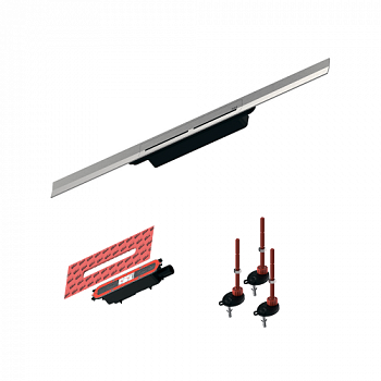 Комплект подрезного дренажного канала TECEdrainprofile, 1000 мм, сатин. 671000 + 673002 + 674000