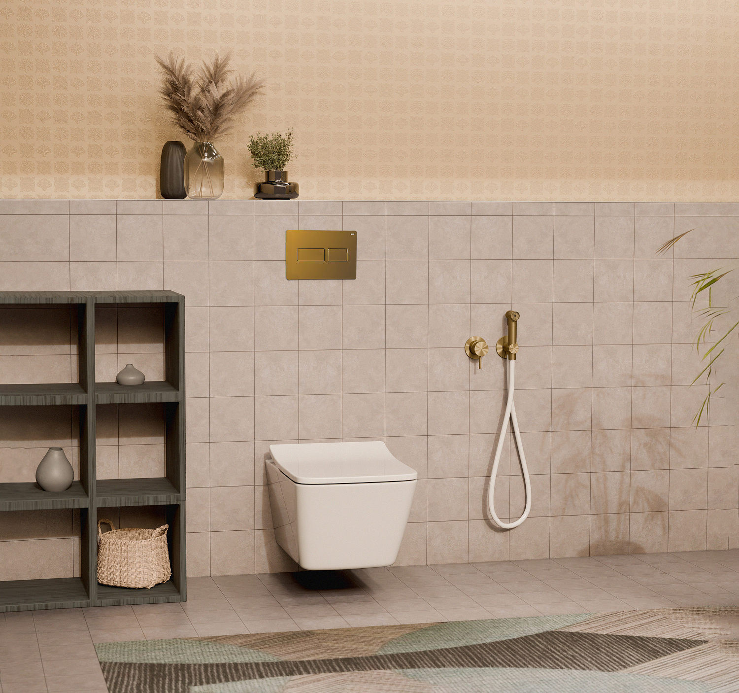 Панель смыва RIVO Touch lux Латунь матовая (BRASS)