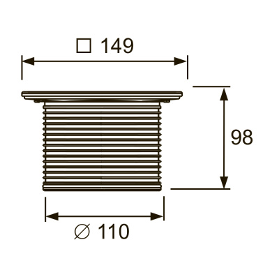 Декоративная решетка TECEdrainpoint S, 150 мм, в стальной рамке, с монтажным элементом, 3660004