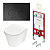 TECE K401104WCK Инсталляция TECEspring в комплекте с черной матовой пластиковой панелью (кнопкой) смыва TECEspring R и компакт-унитазом TECEspring K