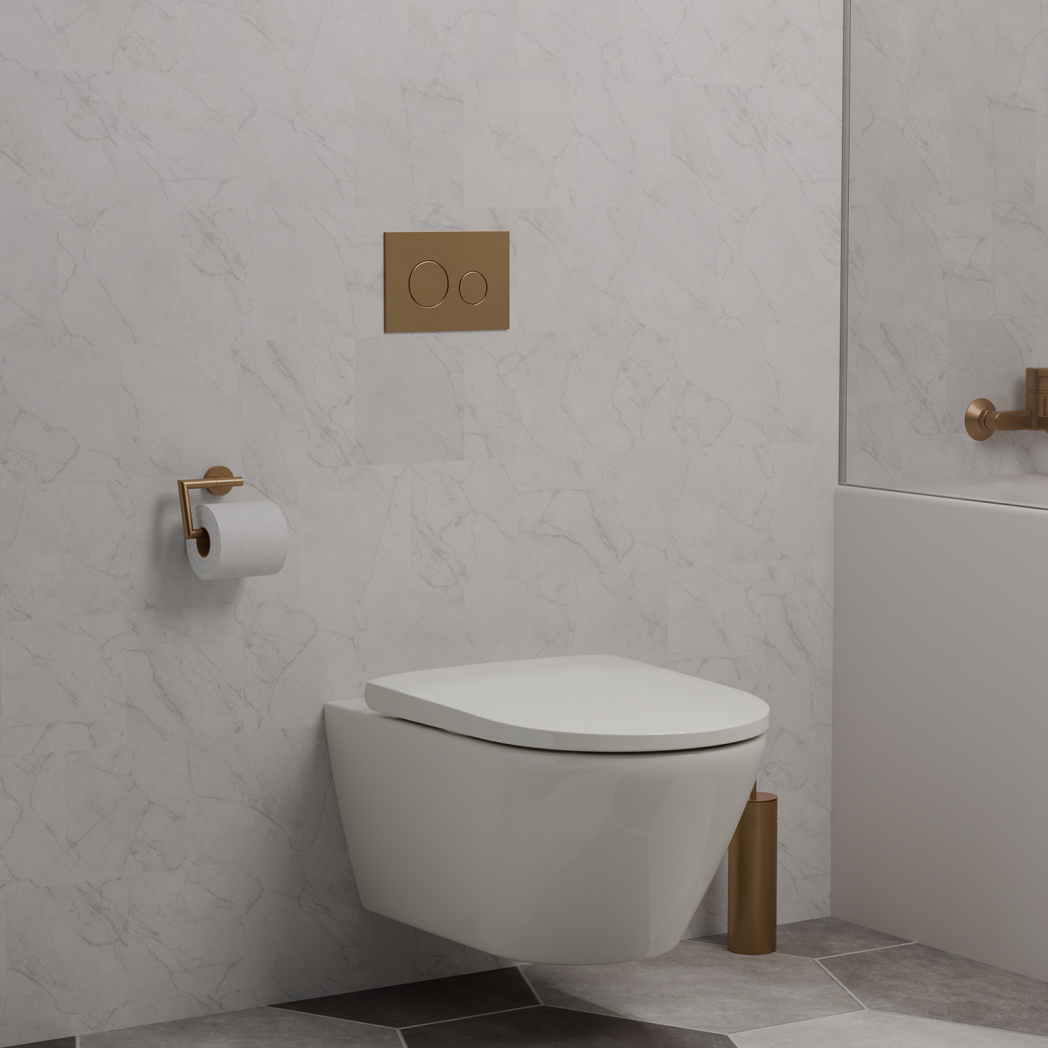 Панель смыва RIVO Touch neo Латунь матовая (matte BRASS)