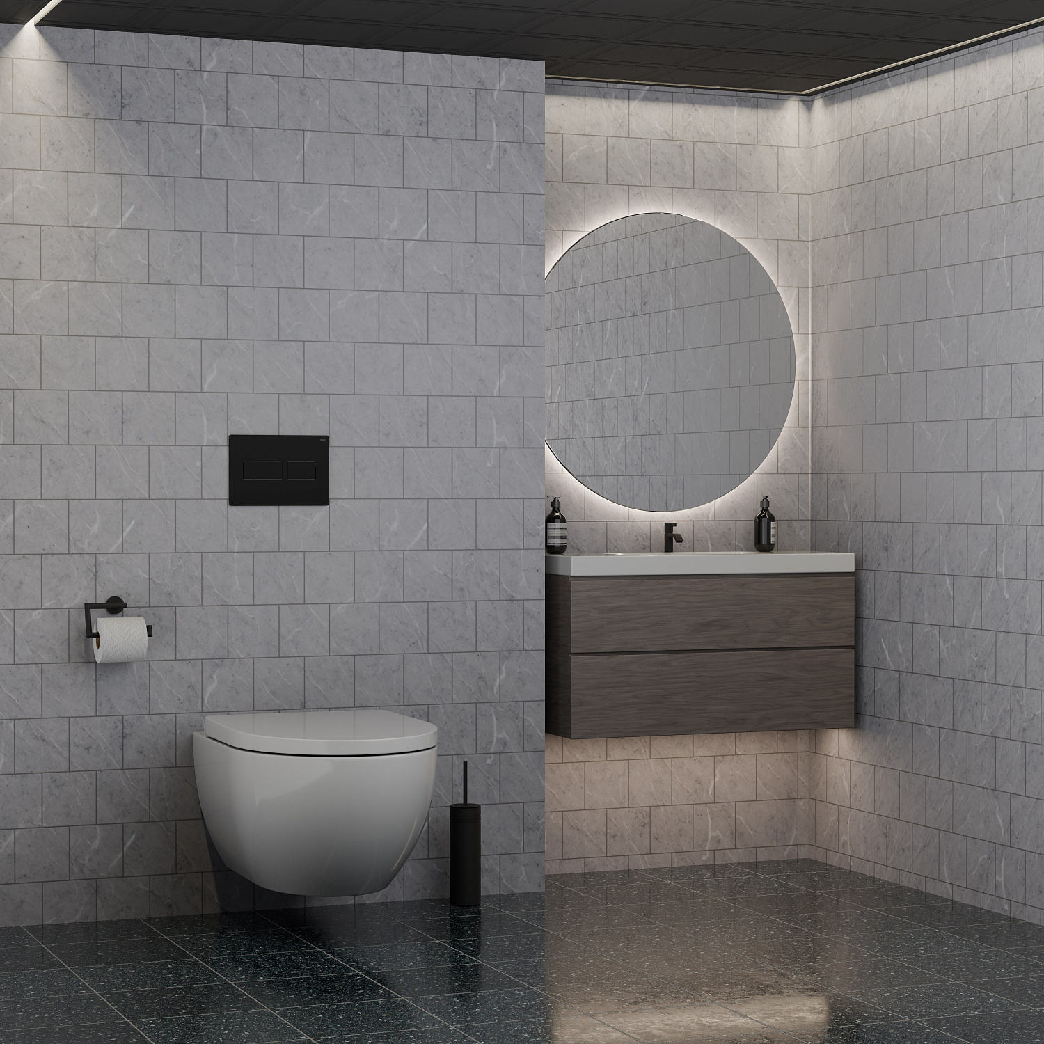 Панель смыва RIVO Touch lux Черный матовый (matte BLACK)