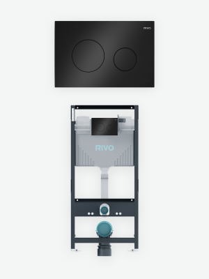 Комплект: Инсталляция для унитаза со сливным баком RIVO Set A + Панель смыва RIVO Touch Neo Черный глянцевый