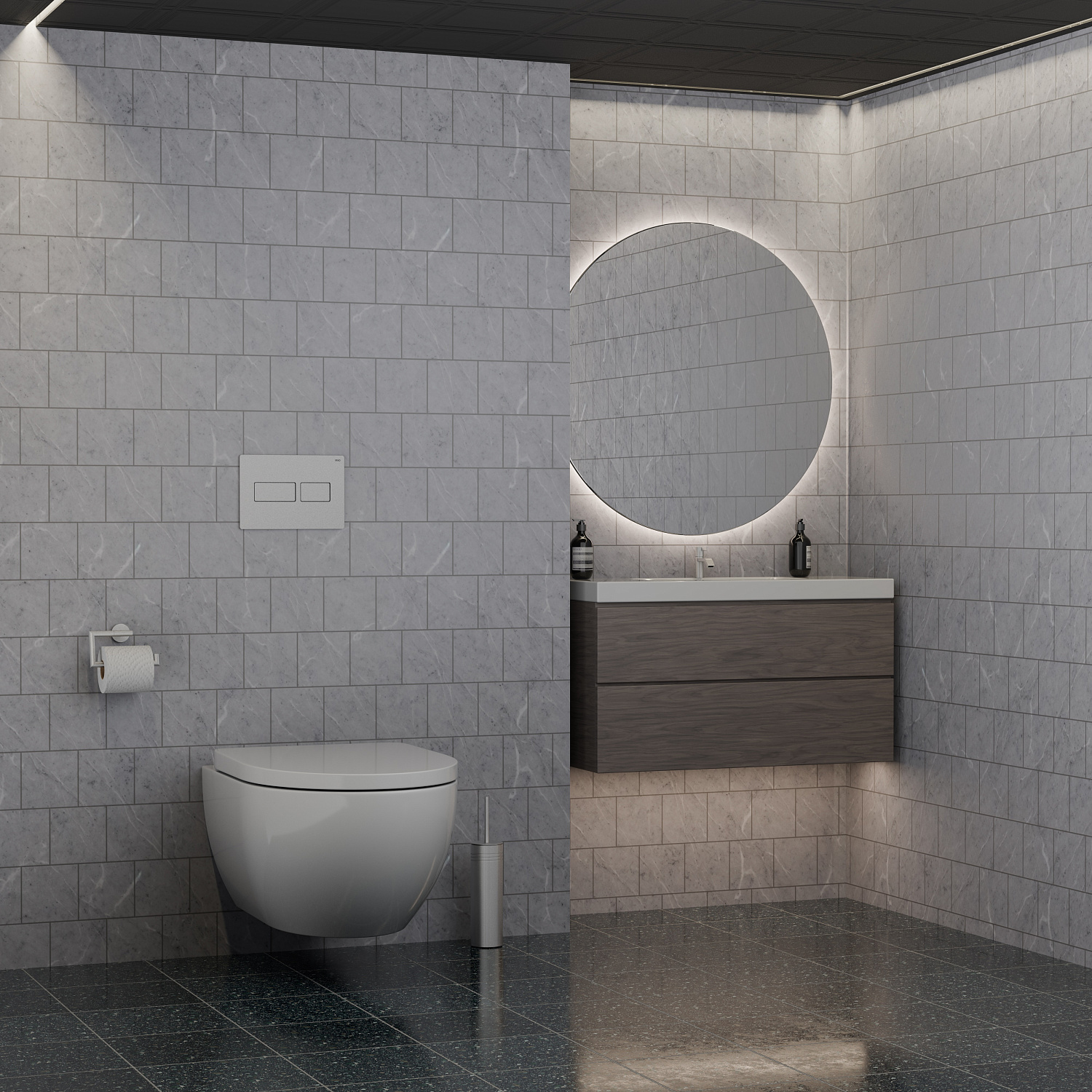Панель смыва RIVO Touch lux Сатинированная сталь (SATIN PVD)