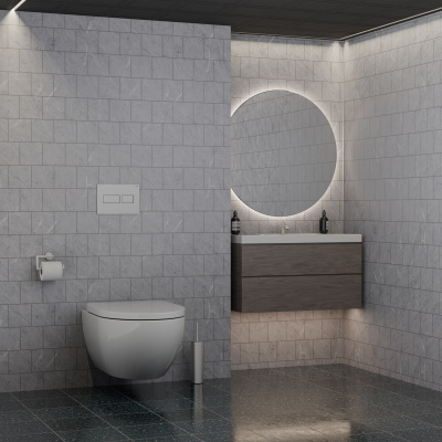 Панель смыва RIVO Touch lux Сатинированная сталь (SATIN PVD)