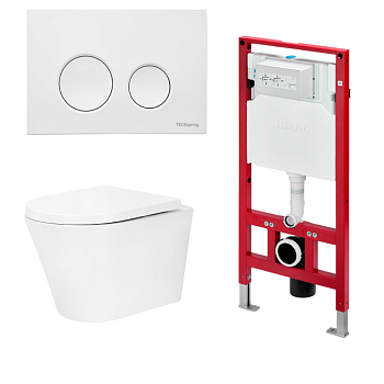 Комплект TECEspring base с панелью LT, белый глянцевый, и унитазом TECEspring Model K 2.0 K401110WCK2