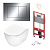 TECE 9400412WCP Инсталляция TECEbase 2.0 в комплекте с пластиковой хромированной панелью (кнопкой) смыва TECEnow и унитазом TECEspring R