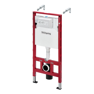 Подвесной унитаз-биде TECEspring Smart L, белая матовая панель смыва TECEspring loop и инсталляция TECEspring