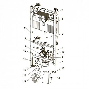 TECE 9300344 Инсталляция TECEprofil со сливным бачком Uni 2.0 для TOTO Neorest Washlet (WC) AC 2.0/EW 2.0, высота 1120 мм