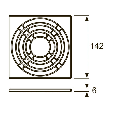 Декоративная решетка TECEdrainpoint S, нержавеющая сталь, 150 мм, 3665003