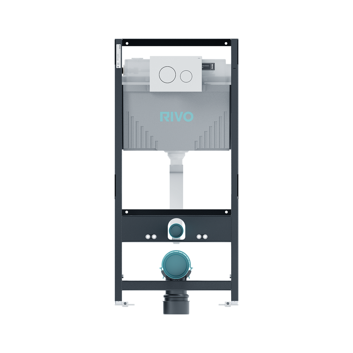 Комплект: Инсталляция для унитаза со сливным баком RIVO Set A + Панель смыва RIVO Touch Neo Белый глянцевый