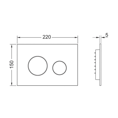 TECE K440922 Инсталляция TECEbase 2.0 в комплекте с панелью (кнопкой) смыва TECEloop, матовый хром