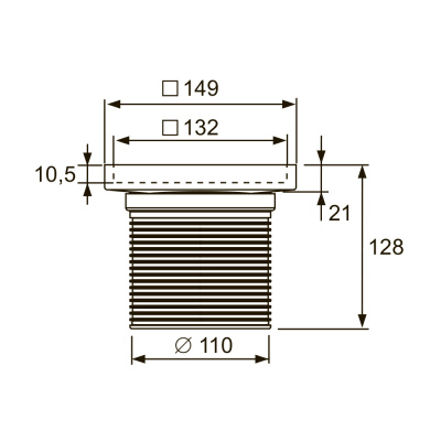Основа для плитки TECEdrainpoint S, 150 мм, из нержавеющей стали, в стальной рамке, с монтажным элементом, 3660011