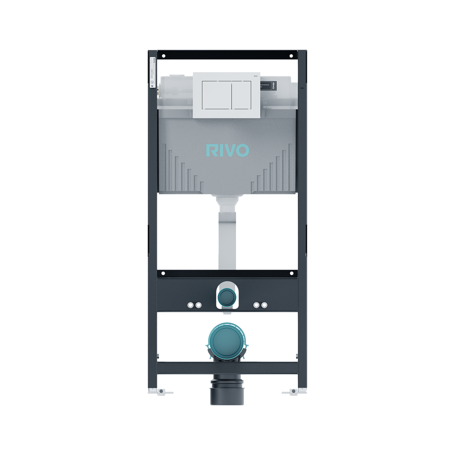 Комплект: Инсталляция для унитаза RIVO Set A + Панель смыва RIVO Touch Line Белый глянцевый
