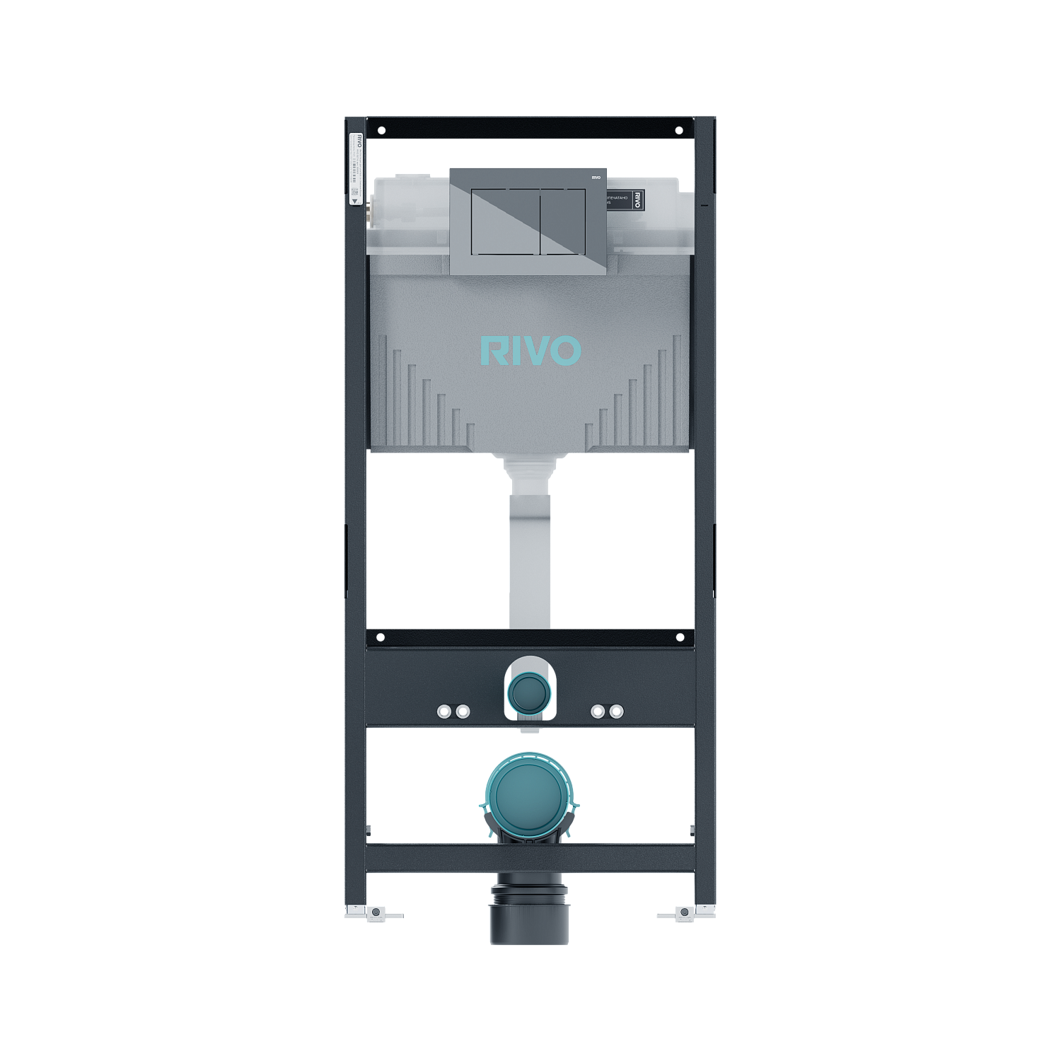 Комплект: Инсталляция для унитаза RIVO Set A + Панель смыва RIVO Touch Line Хром глянцевый